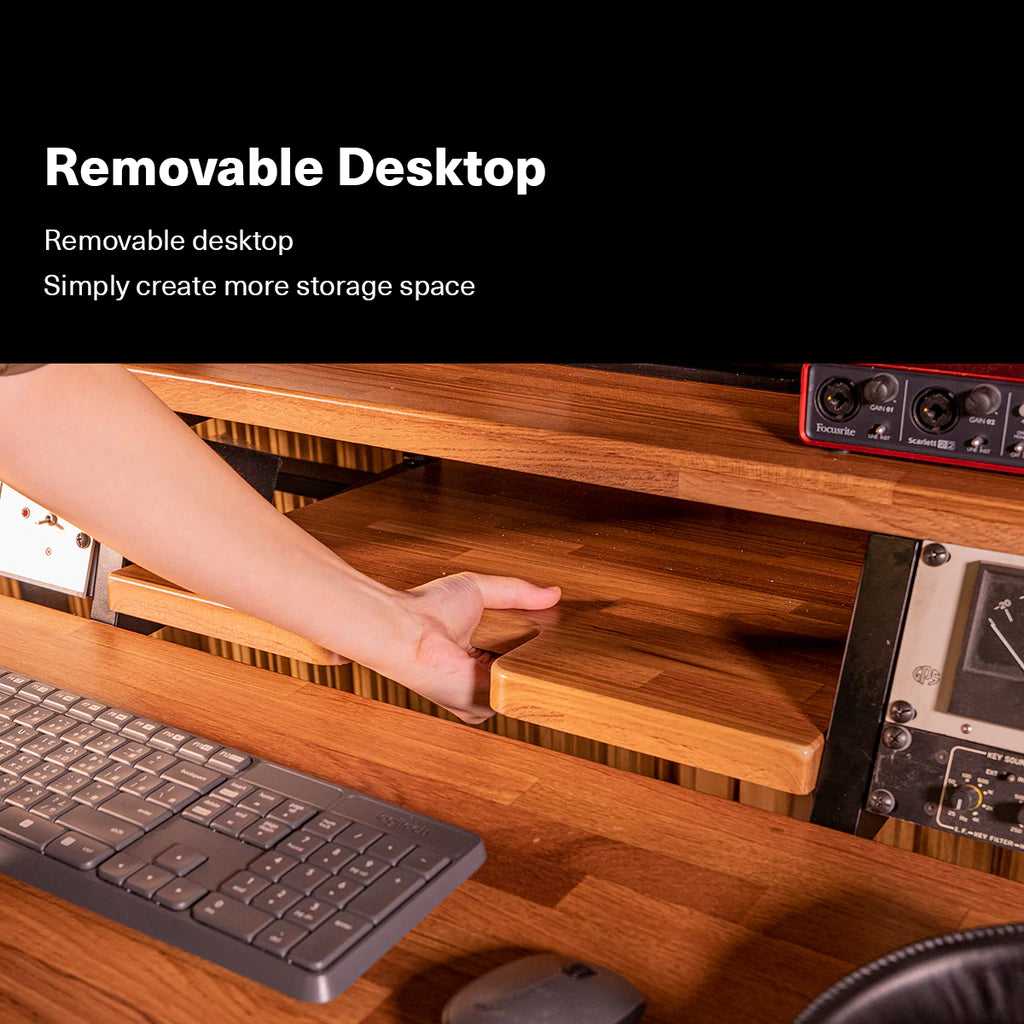 Wavebone HEADQUARTER™ Z Ergonomic Studio Workstation with Height-Adjustable Keyboard Trolley - Koala Audio