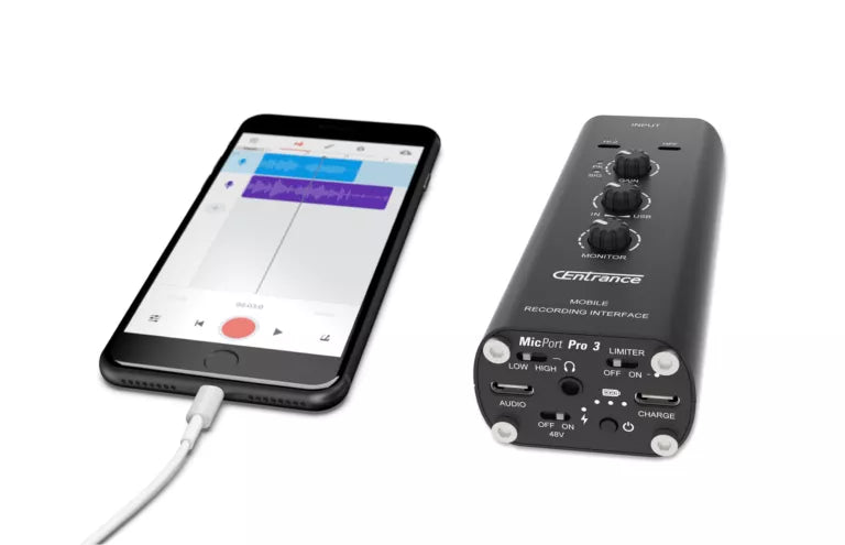 CEntrance MicPort Pro Portable Mic Preamp with Analog limiter + USB-C Audio Interface - Koala Audio