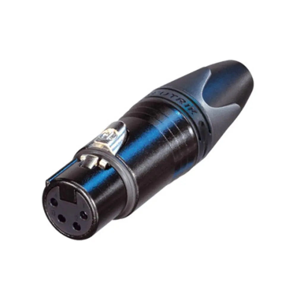 Neutrik NC4FXX-B Female 4-pin XLR Line Connector Black/Gold Pins - Koala Audio