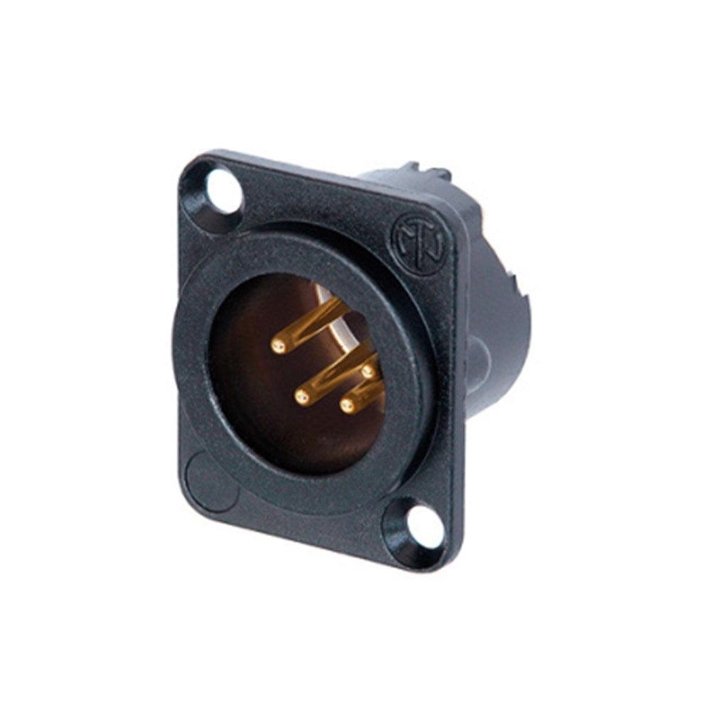 Neutrik NC4MD-LX-B Male 4-pin with Solder Terminals and Latch Black/Gold Pins - Koala Audio