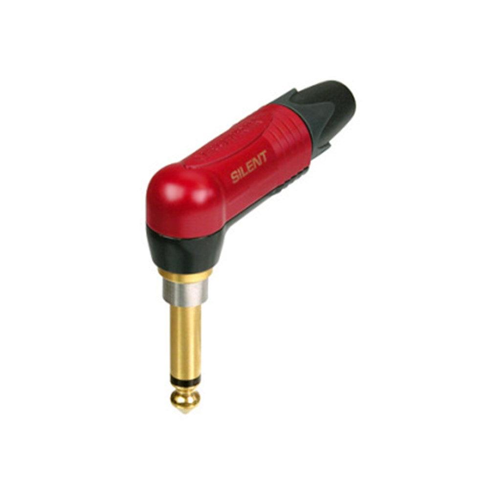 Neutrik NP2RX-AU-S Right Angle Mono Jack Plug Silent Switch Red/Gold - Koala Audio