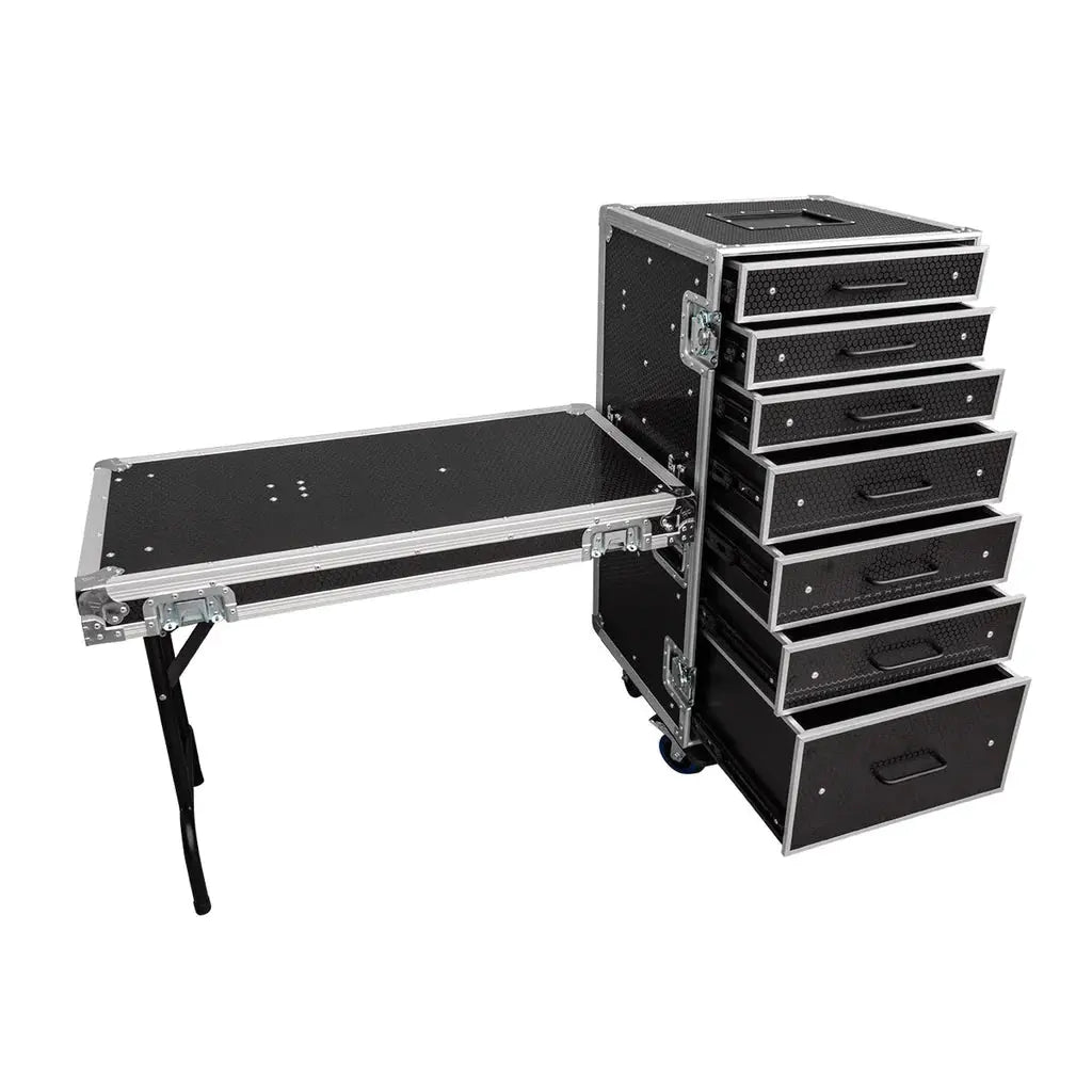 Titan AV Workstation Pro 7 Drawer with Table Road Case