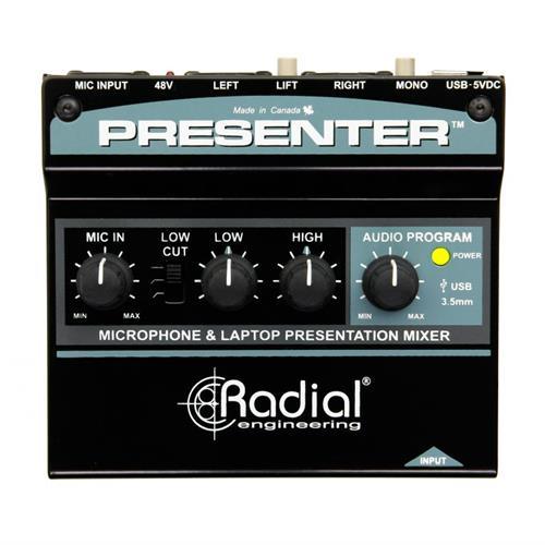 Radial Engineering PRESENTER - AV presentation interface w/ USB, 3.5mm, &amp; Mic ins, Stereo balanced outs