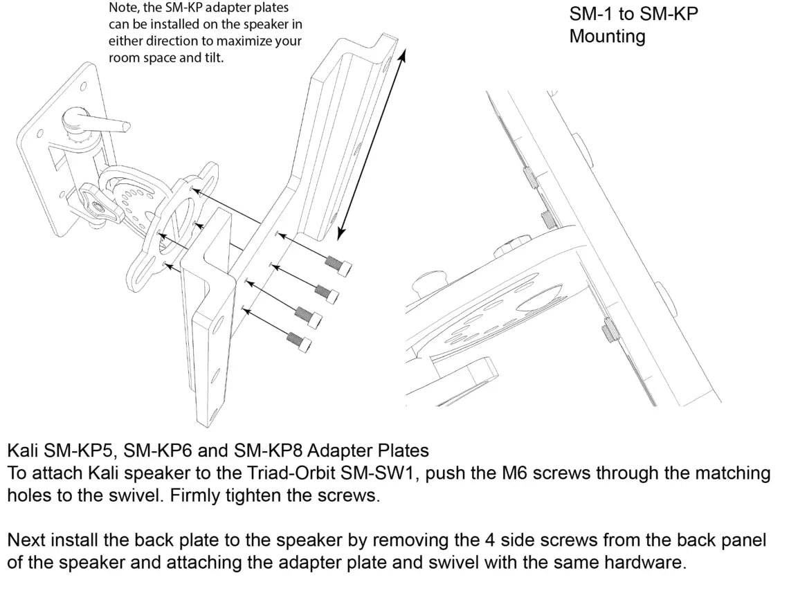 Triad-Orbit SM-KP8 Kali Audio LP/IN-8 Adapter Plate