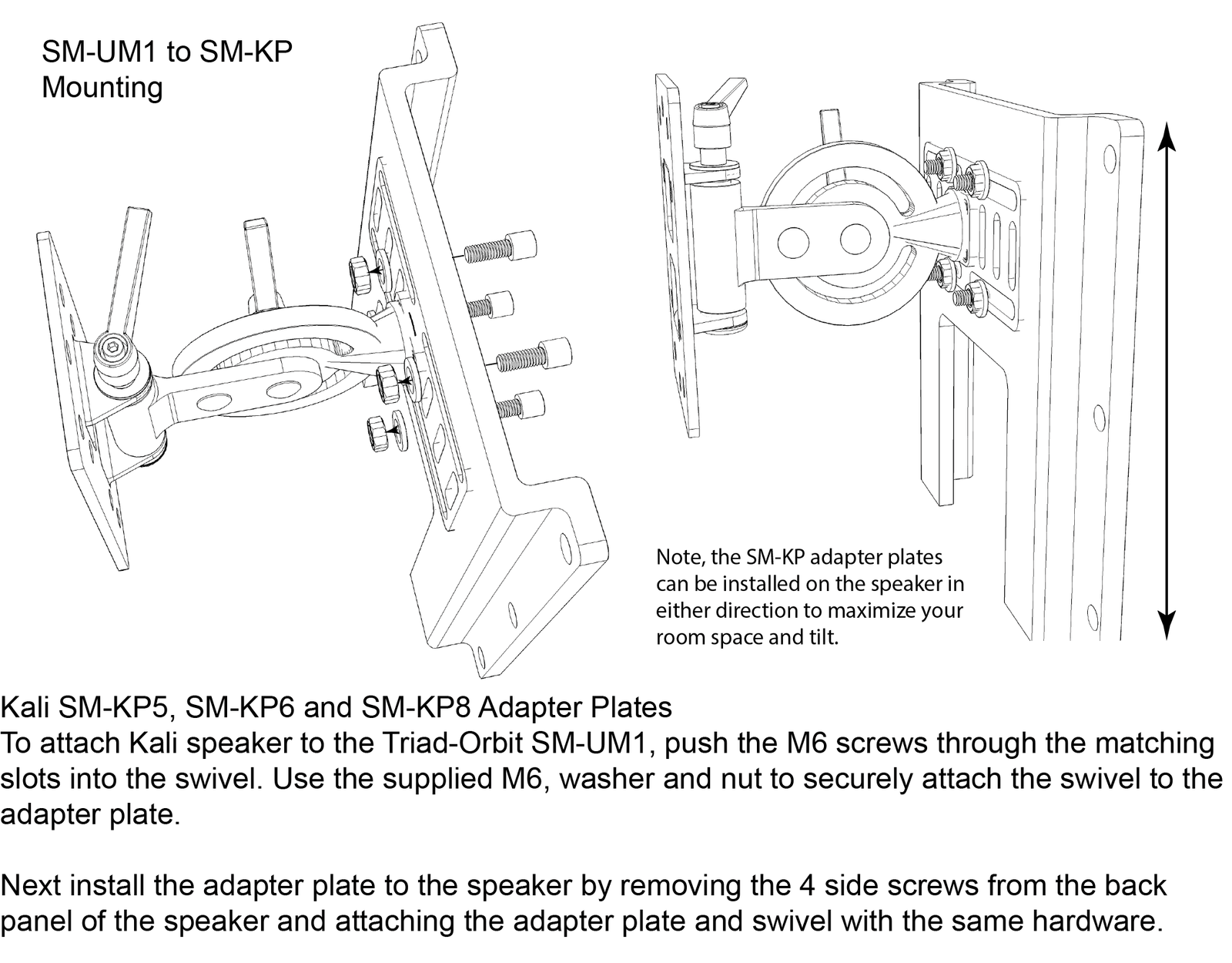 Triad-Orbit SM-KP6 Kali Audio LP-6 Adapter Plate - Koala Audio
