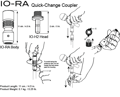 Triad-Orbit IO-RA IO Retrofit Quick-Change Coupler, Aluminum - Koala Audio