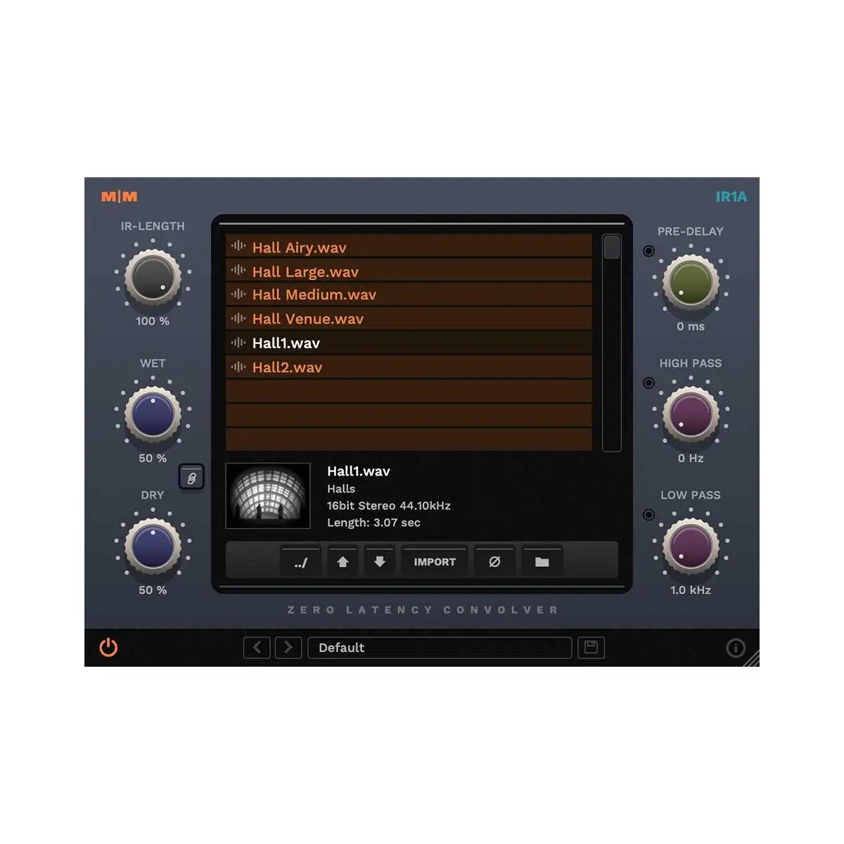 Mellowmuse IR1A Audio IR convolver plugin