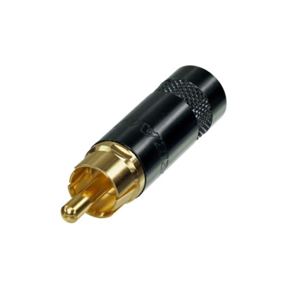 REAN NYS352BG Metal Phono RCA Plug Male Gold Plated Black Shell - Koala Audio