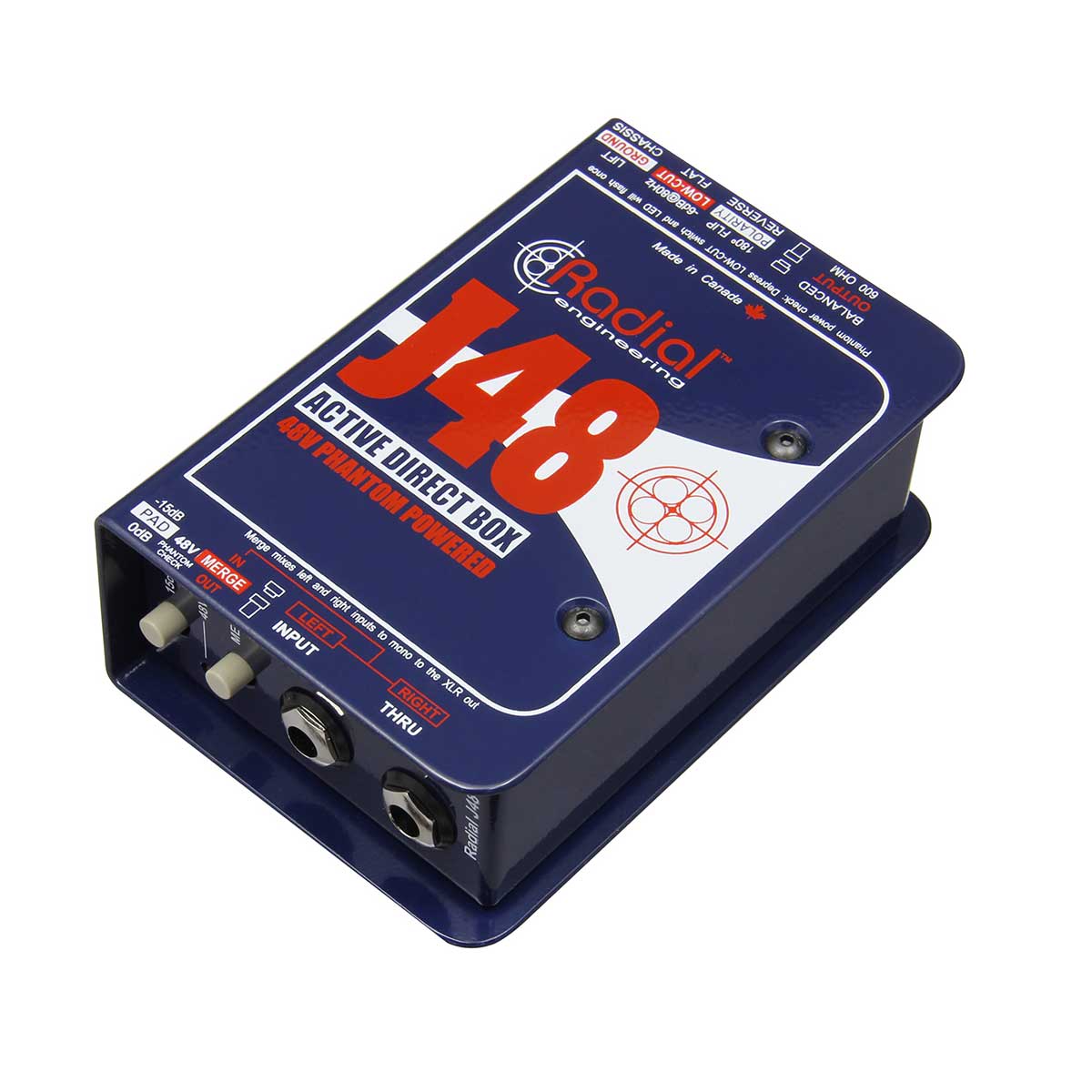 Radial Engineering J48 Active 48V phantom powered direct box with digital switching supply
