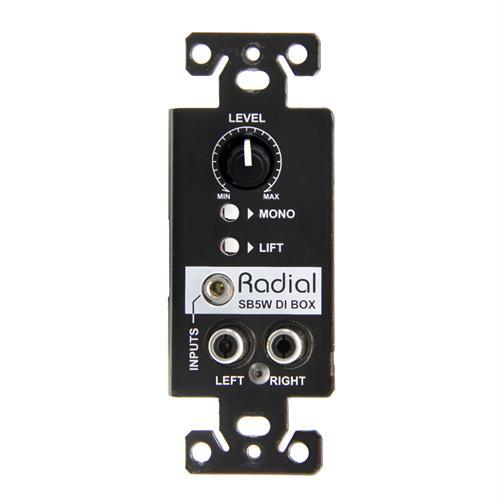 Radial Engineering SB5W Wall-mount stereo DI, passive fits in single gang receptacle