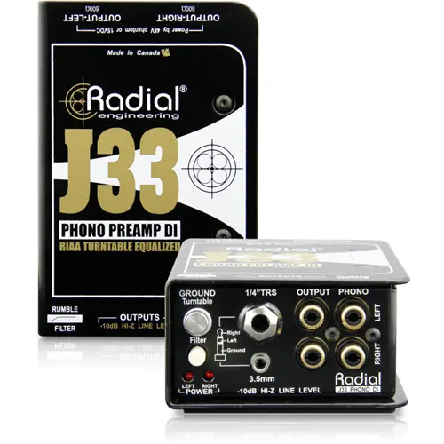 Radial J33 Turntable pre-amp & DI box - Koala Audio