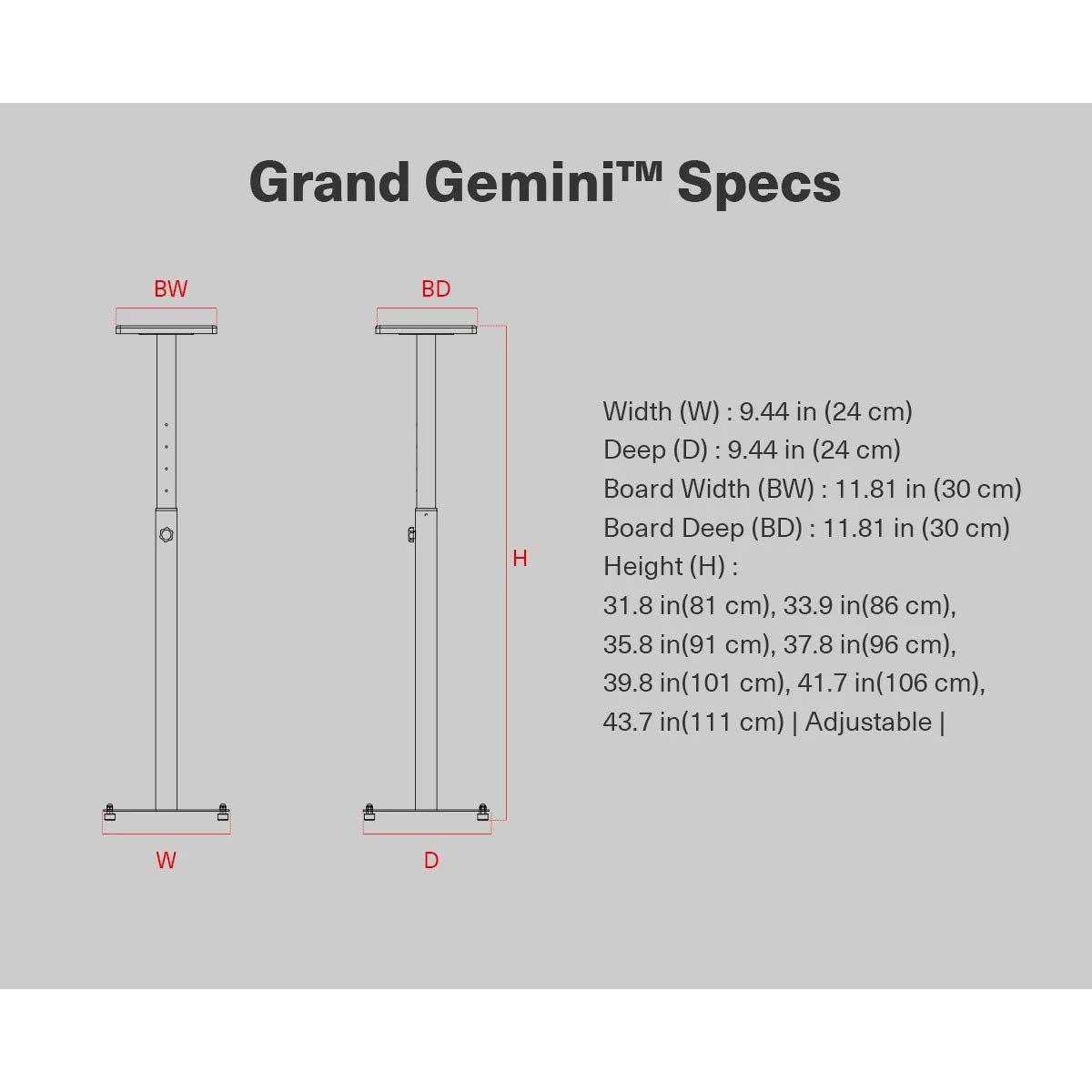 Wavebone Grand Gemini™  Height Adjustable Studio Monitor Stands - Koala Audio
